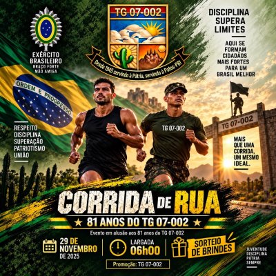 Cartaz de divulgação da prova Corrida dos 81 Anos do Tiro de Guerra