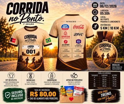 Cartaz de divulgação da prova Corrida no Ponto