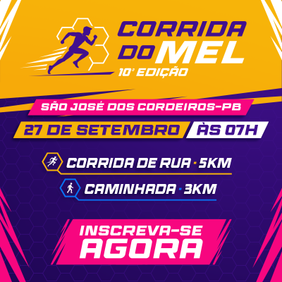 Cartaz de divulgação da prova Corrida do Mel