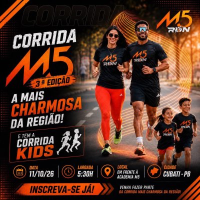 Cartaz de divulgação da prova 3ª Corrida da M5 Academy