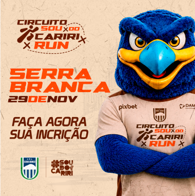 Cartaz de divulgação da prova Sou do Cariri Run Etapa Serra Branca